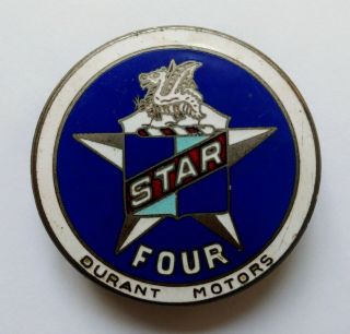 Vintage Durant Motors Star Four Radiator Emblem Badge