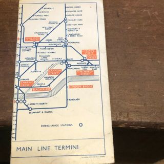 1947 No.  1 Railway Map Harry Beck London Transport Underground Tube Diagram Line 2