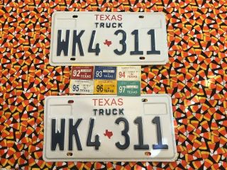 1992 - 1993 - 1994 - 1995 - 1996 - 1997 Texas Truck License Plates Wk4311