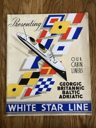 Mv Britannic 1930 Brochure / White Star Line / Mv Georgic Rms Baltic & Adriatic