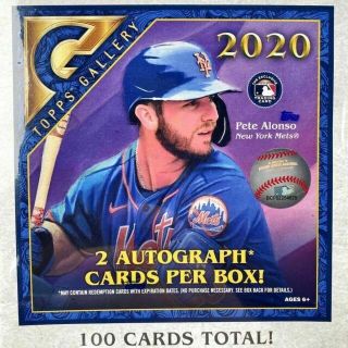 2020 Topps Gallery Mlb Box - - 100 Cards - 2 Autographs Guaranteed