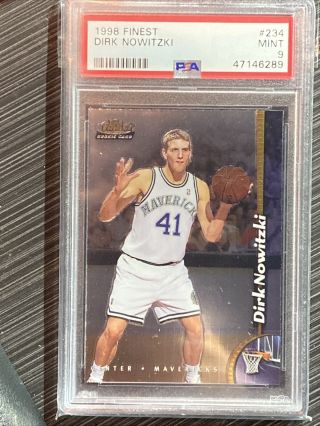 1998 Topps Finest Dirk Nowitzki Rookie Basketball Card Set 234 Psa 9 Cond