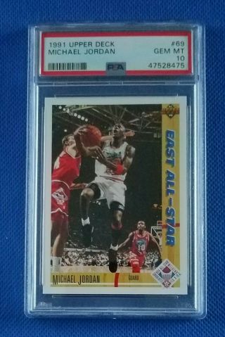 1991 Upper Deck 69 Michael Jordan East All Star (gem Mt) Psa 10