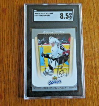 2005 - 06 Upper Deck Mvp Sidney Crosby Penguins Rookie Rc 393 Sgc 8.  5