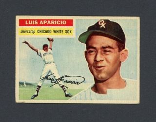 1956 Topps Baseball Card 292 Luis Aparicio White Sox Hof Rookie Ex