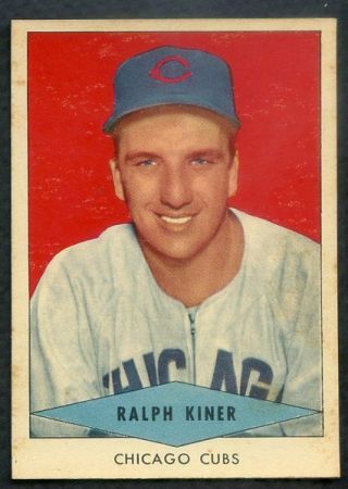1954 Red Heart Ralph Kiner Cubs Ex - Mt 383534 (kycards)