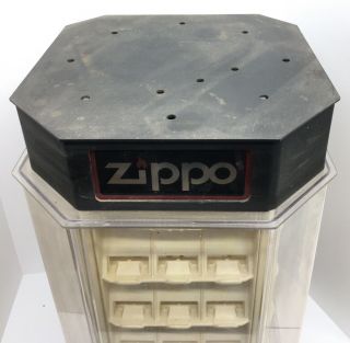 Vintage ZIPPO Countertop Display Case Lighted & Rotating Holds 60 Lighters 4