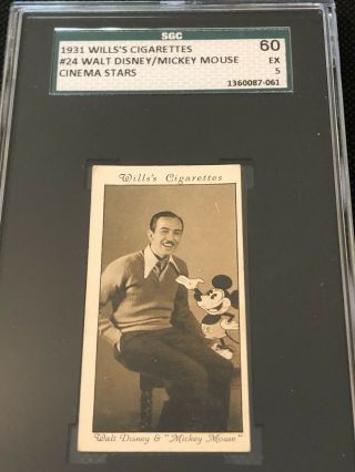 1931 Wd & Ho Wills Walt Disney & Mickey Mouse 24 Rc Sgc60/5 Cinema Stars Hot