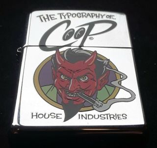 Zippo Lighter The Typography Of Coop House Industries Chrome Devil