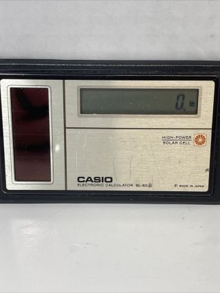 Vintage Casio Solar Folding Credit Card calculator SL - 80 Japan High Power Solar 2