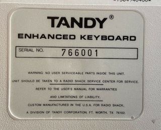 Rare Vintage Tandy 1000 Enhanced Keyboard 3
