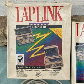 Laplink Release III Traveling Software Serial Parallel Cable IBM Compatible PC 2