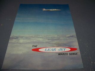Vintage.  Lear Jet " Makes Sence " 4 - Page Sales Ad.  (338w)