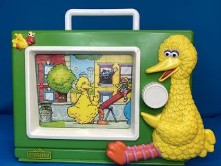 1988 Vintage Illco Sesame Street Big Bird Muppets Wind Up Musical Tv Toy