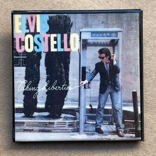 Rare Vintage 1980 Elvis Costello Taking Liberties Promo Button Pin Badge Square