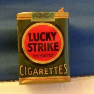 Empty Vintage Wwii Era Lucky Strike Green Cigarette Pack 1940 