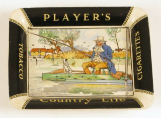 Antique Players Country Life Cigarettes And Tobacco Ashtray Trinket Dish Rare