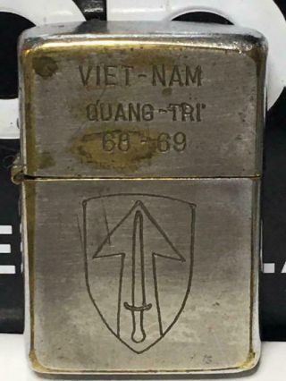Zippo Viet Nam Vietnam Quang Tri 1968 Mirror Plating Japan Cool Rare