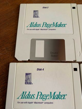 ALDUS PAGEMAKER 4.  0 Vintage Macintosh Software - 3.  5 Floppy Disk from 1990 MAC 3