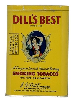 Vintage Dill’s Best Smoking Sample Vertical Pocket Tobacco Tin (158)