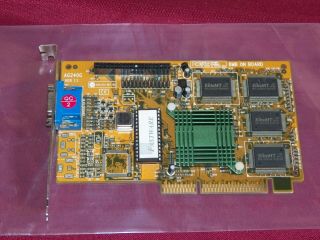 Vintage 1990s Protac Video Excel Ag240g Intel I740 8mb Agp 3.  3v Graphics Card