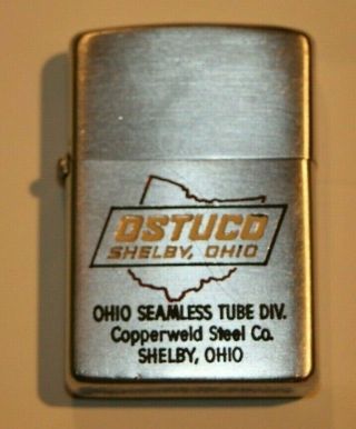 Vintage Zippo Ohio Seamless Tube Copperweld Shelby Oh 1950/57 Era Pat.  2517191