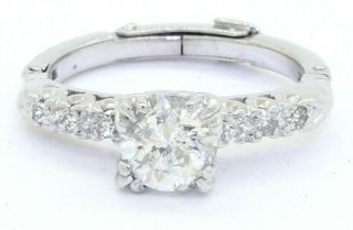 Heavy Antique Platinum 1.  18ct Diamond Wedding Engagement Ring Size 5