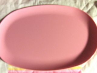 Vtg Boontonware Platter Plate 12 1/2” X 8” " Bon - Bon " Pink Dish