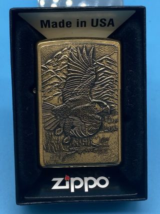 2003 Brass Barrette - Smythe American Bald Eagle Zippo Lighter Minty Rare