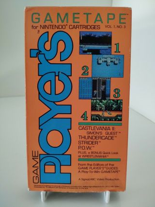 Vintage Game Players Game Tape For Nintendo Cartridges.  Vol.  1 No 3.  Vhs.