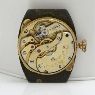 Antique 1920 ' s 18k Gold PATEK PHILIPPE Tonneau Shape Watch - Watchmakers Estate 4