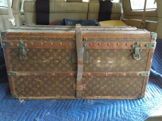 Antique Louis Vuitton Steamer Trunk Lv Cabin Trunk As Found