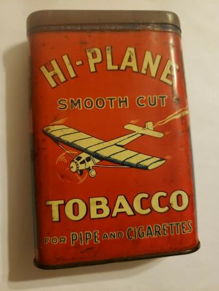 Vintage Advertising Hi - Plane Vertical Pocket Tobacco Tin Single Engine