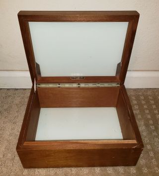Vintage Alfred Dunhill London York Wooden Humidor Cigar Box Case Wood Glass