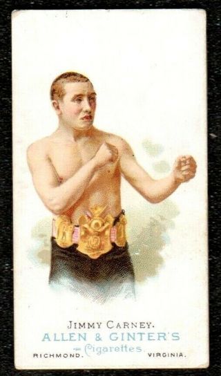 1888 Allen & Ginter The Worlds Champions Boxer Jimmy Carney Cigarette Card