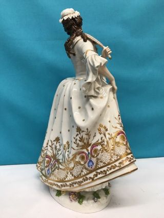 Antique Hand Painted Dresden Porcelain Figure Of Woman,  S.  & G.  GUMP CO.  Germany 3