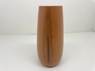 Vintage Mid Century Modern Danish Wooden Pillar Candle Holder 6”x3”