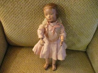 14 " Antique Carved Hair Wood Doll By Schoenhut