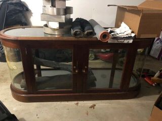 Vintage General Store Display Case,  Curved Glass W/ Age