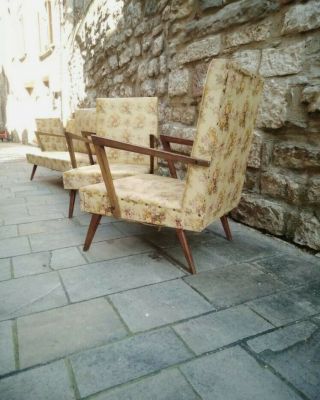 Mid Century Paolo Buffa Gio Ponti Pair Lounge Chairs,  Sofa & 2 Chairs Italy 50s
