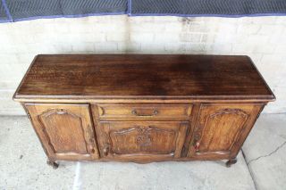 Vintage French Provincial Belgian Oak Buffet Sideboard Credenza Country Server 4
