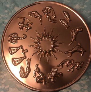 Vintage Zodiac Astrology Horoscope Cake Pan Jello Mold Copper Color 12 Cup