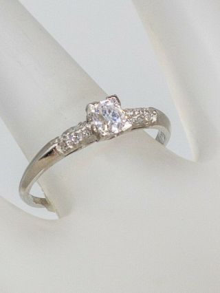Antique 1940s Signed Artisan.  75ct Vs H Old Mine Cut Diamond Platinum Ring