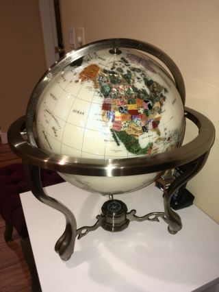 Alexander Kalifano Gemstone World Globe