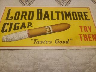 Early Lord Baltimore Cigar Sign 3
