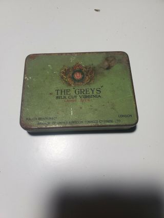 Vintage The " Greys " Silk Cut Virginia Tobacco Tin 4x3 "