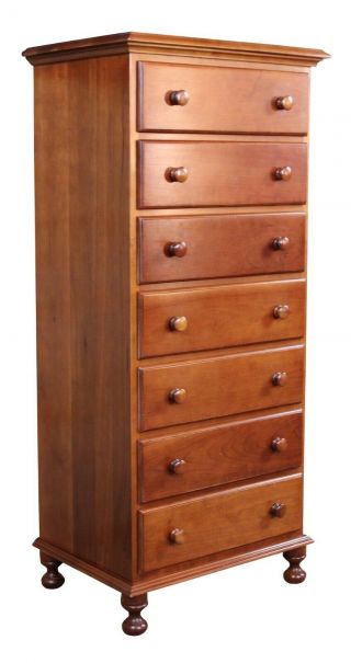 Cassady Furniture Early American Solid Cherry 7 Drawer Lingerie Semainier Chest