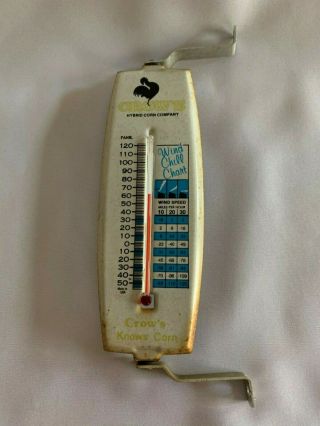 Vintage Crows Hybrid Corn Metal Outdoor Thermometer -