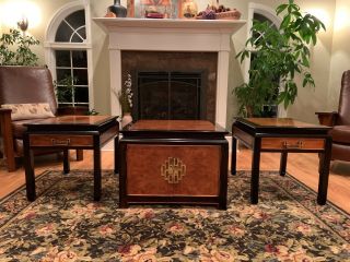 VINTAGE CENTURY FURNITURE CO CHIN HUA ASIAN STYLE CABINET & END TABLES 3