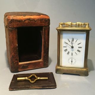 19th Century Carriage Clock With Alarm Function Retailed By Mahr Of London